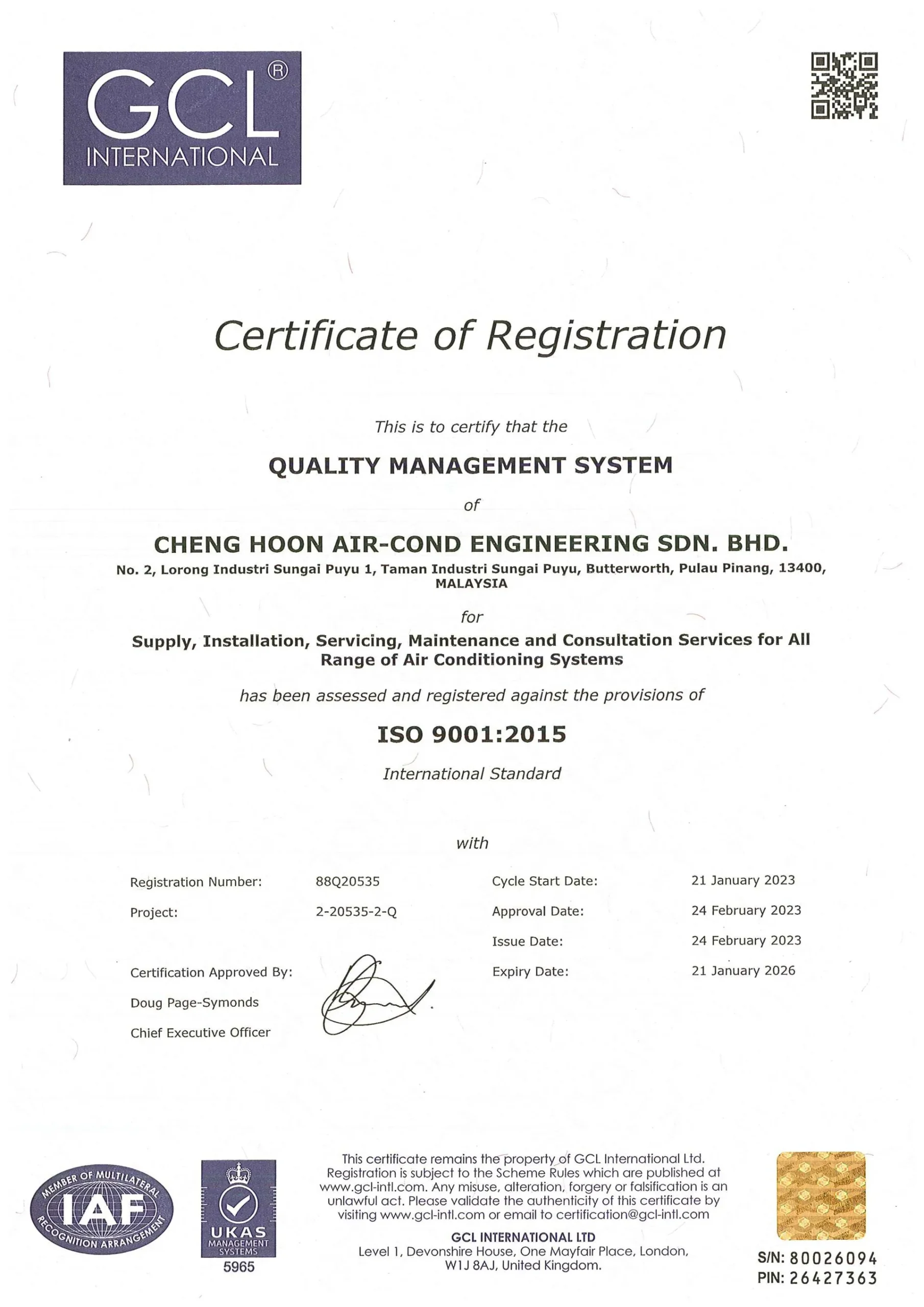 Certificate ISO 9001(2015)-01